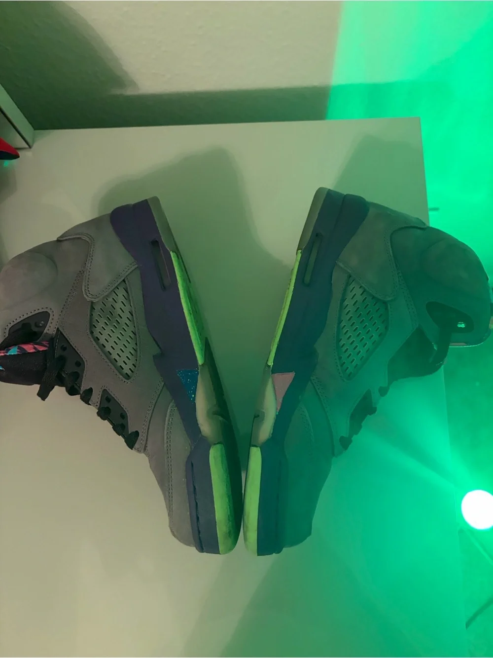 Jordan Kids Grey Sneakers with Neon Green Accents